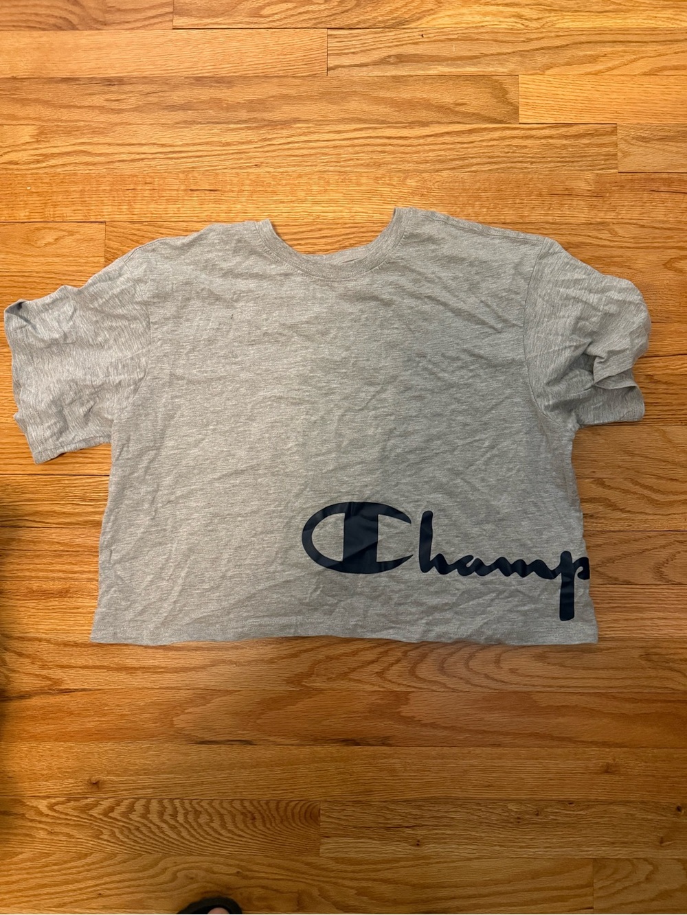 Champion Gray Logo Crop Tee